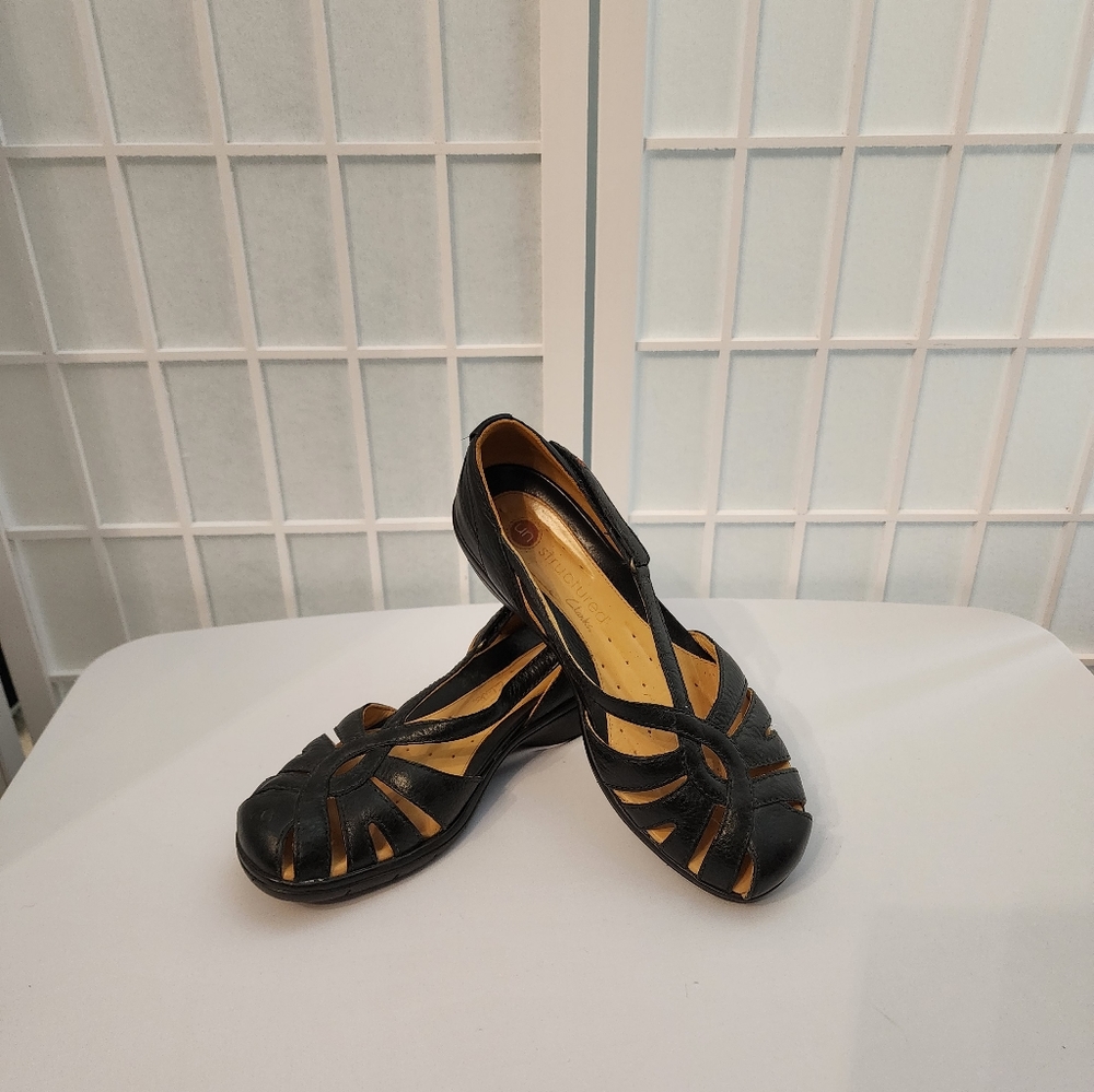 Clarks Unstructured Sandals Comfort Shoes Leather Sz 8 1/2